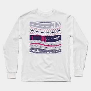 Doodle Streets Pattern Long Sleeve T-Shirt